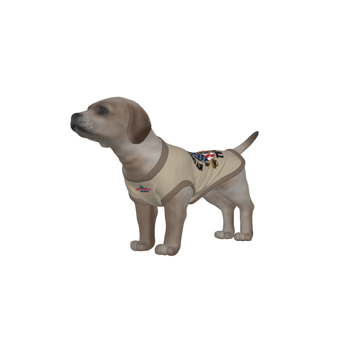 Chihuahua- Tan & Dark Tan Collar- My Owner Is Armed- Circular Flag- Anti Woke Pets Small Dog's Tank Top